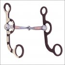 HILASON BROWN ARGENTINE STAINLESS STEEL SNAFFLE MOUTH W/COPPER INLAY