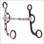 HILASON BROWN ARGENTINE STAINLESS STEEL SNAFFLE MOUTH W/COPPER INLAY