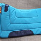 TURQUOISE HILASON HORSE SQUARE SADDLEBACK CONTOURED CUT SADDLE PAD FELT BOTTOM