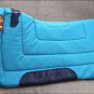 TURQUOISE HILASON HORSE SQUARE SADDLEBACK CONTOURED CUT SADDLE PAD FELT BOTTOM