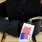 NEW SILVER CREEK BLACK CASUAL FORMAL WESTERN SCROLL TOOLED LEATHER MEN'S BELT