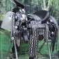 MEXICAN CHARRO HORSE RIDING LEATHER SADDLE WITH BREAST COLLAR & SPUR STRAP
