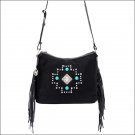 AW512 AMERICAN WEST BLACK LEATHER LADIES SHOULDER HANDBAG PURSE