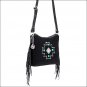 AW512 AMERICAN WEST BLACK LEATHER LADIES SHOULDER HANDBAG PURSE