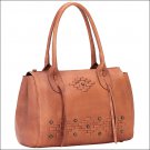 AMERICAN WEST LEATHER AMBER WAVES LADIES ZIP TOP SATCHEL SHOULDER HAND BAG PURSE