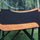 HILASON WESTERN WOOL FELT GEL SADDLE PAD W/ LEATHER BORDER - BLACK