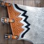 CH206-F HILASON BULL RIDING LIGHT NATURAL HAIR ON LEATHER RODEO CHAPS