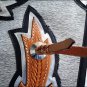 CH206-F HILASON BULL RIDING LIGHT NATURAL HAIR ON LEATHER RODEO CHAPS