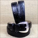 32 inch TONY LAMA MEN'S BLACK OSTRICH PRINT LEATHER DRESS BELT