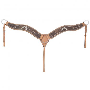 TOUGH 1 PISTOL ANNIE SHOOTER GATOR PRINT BREASTCOLLAR W/ BROWN OVERLAY