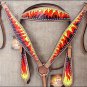 NEW HILASON TACK WESTERN HAND PAINT LEATHER HORSE BRIDLE HEADSTALL BREAST COLLAR