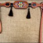 HILASON WESTERN LEATHER HORSE BREAST COLLAR TAN W/ BEADED INLAY