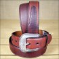 3D 36 x 1 1/2 INCH DARK BROWN MEN'S WESTERN BASIC LEATHER BELT REMOVABLE BUCKLE