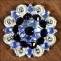 SET OF 2 MONAQ BLUE BLACK CRYSTALS BERRY CONCHO RHINESTONE HEADSTALL SADDLE