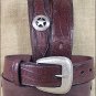 38 X 1 1/2" 3D DARK BROWN MEN'S WESTERN FASHION LEATHER BELT W/ STAR CONCHO