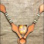 S529 HILASON WESTERN RAWHIDE BRAIDED LEATHER HORSE BREAST COLLAR TAN