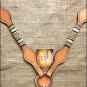 S529 HILASON WESTERN RAWHIDE BRAIDED LEATHER HORSE BREAST COLLAR TAN
