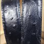 TONY LAMA MEN'S BLACK OSTRICH PRINT LEATHER DRESS BELT