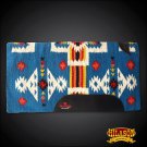 FE350-F HILASON WESTERN NEW ZEALAND WOOL SADDLE BLANKET TURQUOISE SOUTHWEST DES