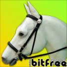 BB100-F HILASON WESTERN LEATHER BLACK BITLESS BITFREE BRIDLE WITH REINS