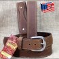 36IN. TAN 1.5in LEATHER RANGER BELT CLASSIC 3 PIECE STYLING MADE IN USA
