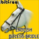 BB230-F HILASON ENGLISH BITLESS BITFREE BRIDLE EXTREMELY COMFORTABLE COB SIZE