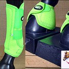 MEDIUM TOUGH1 FRONT LEG VENTED HORSE SPLINT SPORTS BELL BOOTS GREEN