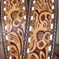 42 X 1 3/4" 3D NATURAL MENS WHITE STITCH FLORAL WESTERN FASHION LEATHER BELT