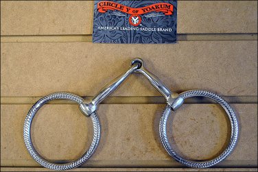5" CIRCLE Y TACK HORSE ENGRAVED STAINLESS SHOW SNAFFLE BIT