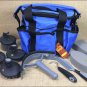 BLUE HILASON 10 PC PREMIUM HORSE GROOMING TOTE KIT W/ PALM COMFORT TOOLS
