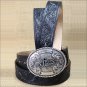 50" JUSTIN WESTERN BLACK TOOLED LEATHER TROPHY MEN BELT 1-1/2" WIDE