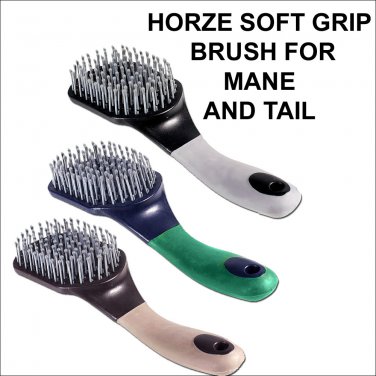 HORZE WESTERN TACK SOFT TOUCH GRIP HORSE BRUSH MANE TAIL