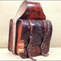 BG108AMF- HILASON WESTERN COWBOY TRAIL RIDE HORSE SADDLE BAG MAHOGANY