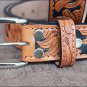 40" HILASON HAND MADE HEAVY DUTY BUFFALO HIDE LEATHER STICHED BELT