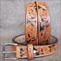 40" HILASON HAND MADE HEAVY DUTY BUFFALO HIDE LEATHER STICHED BELT