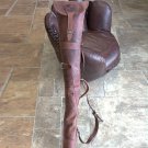 GLANOR RUGGED DISTRESS BUFFALO LEATHER SHOT GUN SLIP CASE 50 INCHES - CHESTNUT