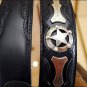 BLACK JUSTIN ODESSA WESTERN TOOLED LEATHER MEN'S BELT WITH SHOW STAR CONCHO