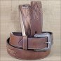 40x1 1/2" 3D BROWN MENS WESTERN FASHION CONCHO LEATHER BELT REMOVABLE BUCKLE