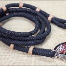 BLACK TAN 8ft WEAVER HORSE TACK BRAIDED NYLON ROPING REIN NICKLE PLATED SNAP