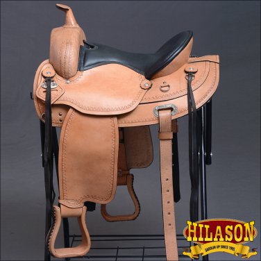 DF107-F HILASON WIDE GULLET DRAFT WESTERN TRAIL ENDURANCE HORSE SADDLE 16"