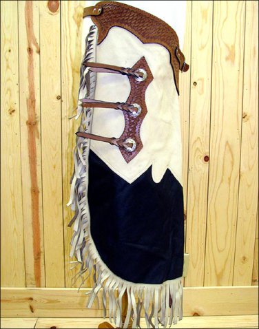 CH376-F HILASON BULL RIDING PRO RODEO WESTERN SMOOTH LEATHER CHINKS CHAPS