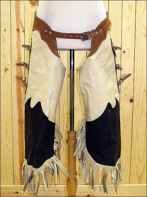 Ch376 F Hilason Bull Riding Pro Rodeo Western Smooth Leather Chinks Chaps
