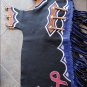 HILASON BULL RIDING SOFT LEATHER PRO RODEO WESTERN CHAPS W/ BREAST CANCER RIBBON