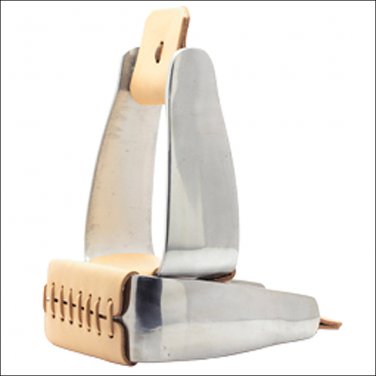 HILASON WESTERN TACK HORSE LEATHER STICHED SILVER ALUMINIUM SADDLE STIRRUPS