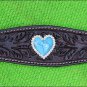 HILASON WESTERN LEATHER HORSE HEADSTALL BREAST COLLAR TURQUOISE HEART CONCHOS