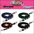 8ft WEAVER HORSE TACK BRAIDED NYLON ROPING REIN NICKLE PLATED SNAP