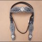 WESTERN LEATHER HORSE BRIDLE HEADSTALL BREAST COLLAR BLACK RUSTIC VINTAGE