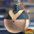 BG152-F HILASON TAN TOP GRAIN LEATHER PLAIN 2 QUART CANTEEN HOLSTER BAG