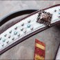 HILASON WESERN LEATHER HORSE HEADSTALL BREAST COLLAR BROWN WHITE HAIR ON
