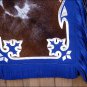 CH830-F HILASON BULL RIDING DARK HAIR ON LEATHER RODEO WESTERN CHAPS